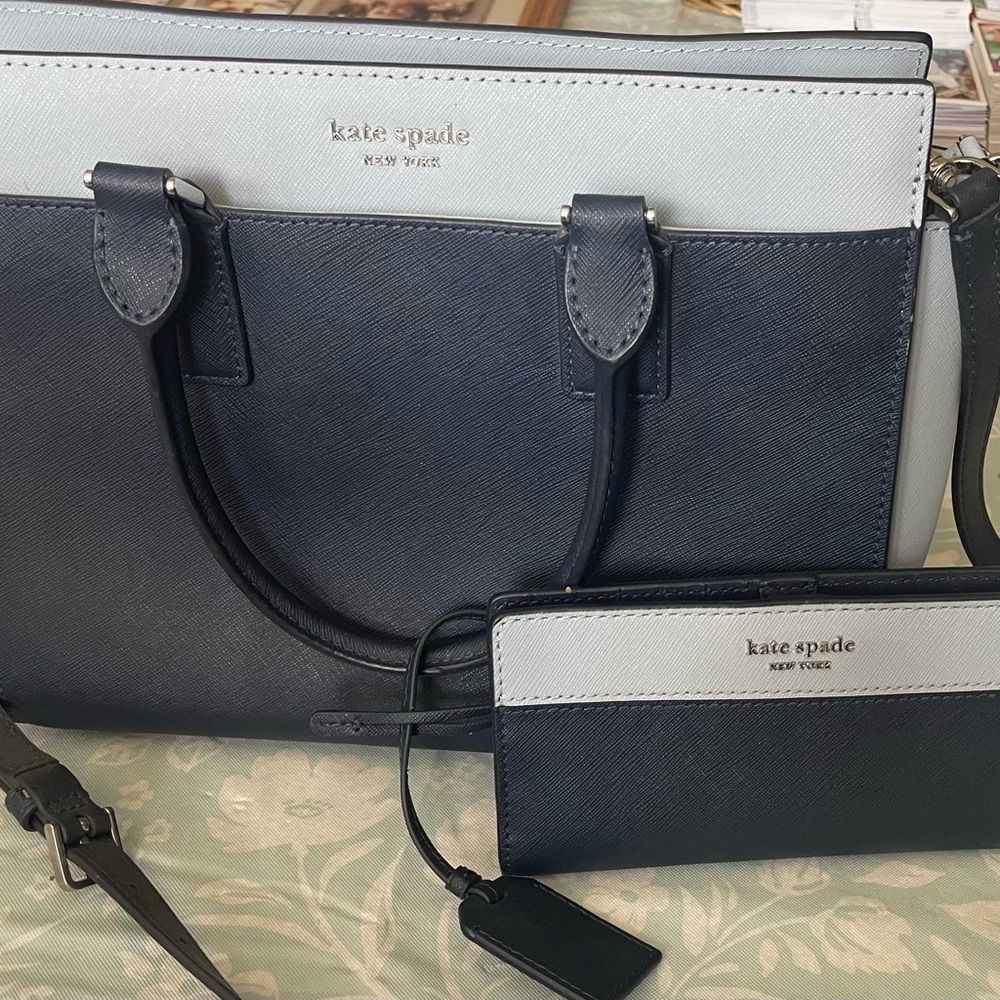 Kate Spade Black and White Satchel Set
